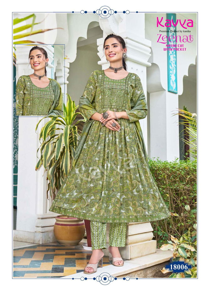 Zeenat Vol 18 By Kavya Foil Printed Kurti With Bottom Dupatta Wholesale Shop In Surat
